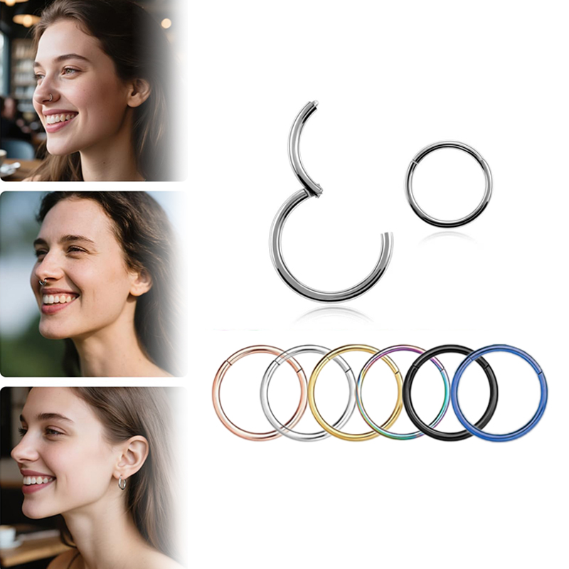 Body Jewelry Nose Ring - Кольцо-кликер из хирургической стали 316L (16G)