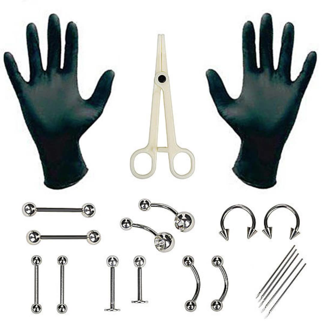 Body Jewelry Lot - 1 комплект, одноразовый профессиональный набор инструментов