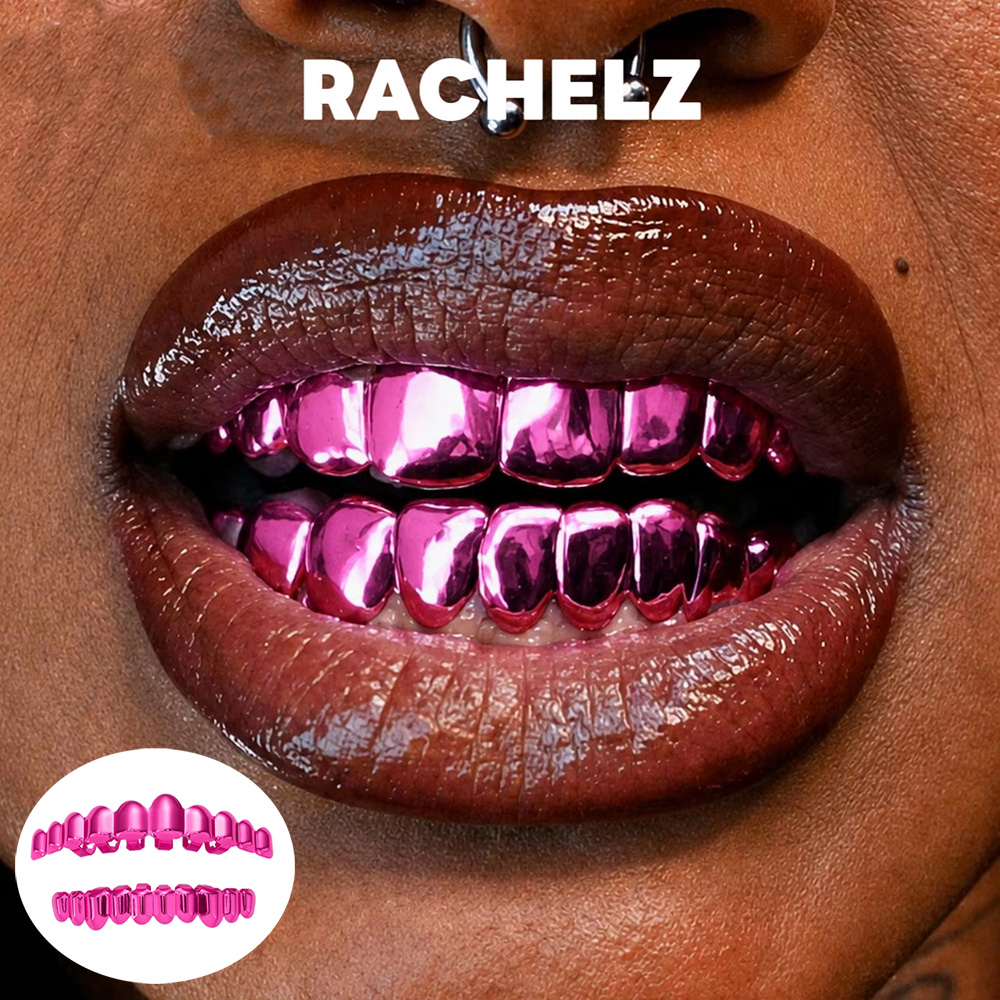 Body Jewelry Lot - RACHELZ Sweet Cool 6/8/10 Зеркально-розовые грилзы