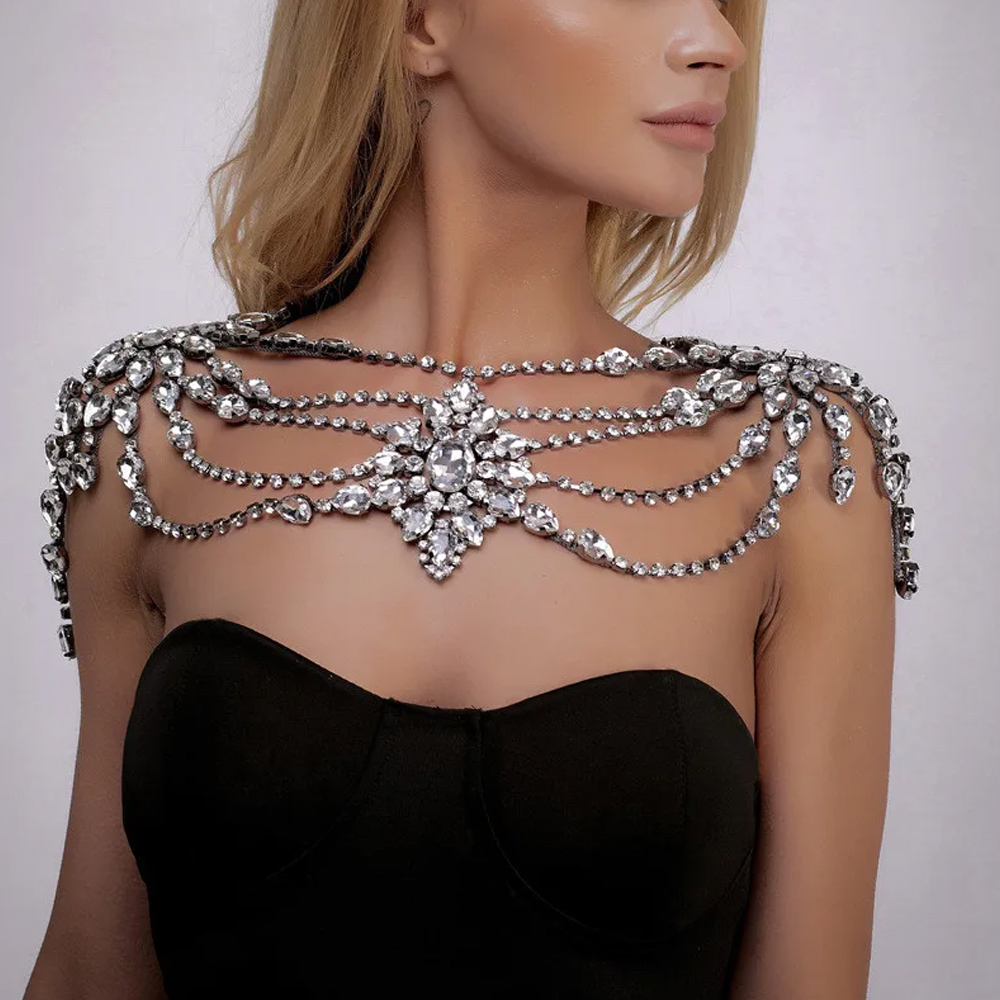 Body Jewelry Dress - Цепочка на плечо с кристаллами в