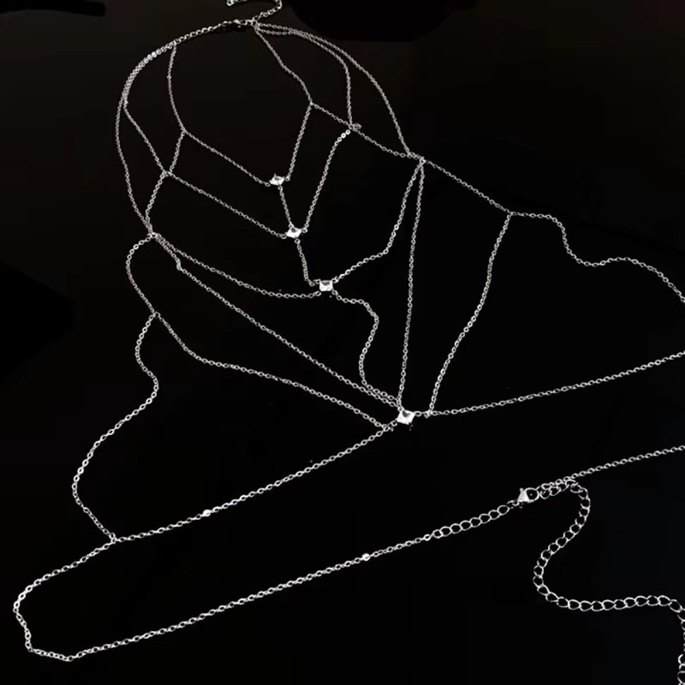 Body Jewelry Chest - Блестящая цепочка на тело с камнями,