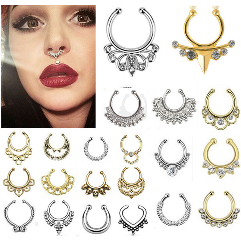 Body Jewelry Nose Ring - Индийский кристалл Snag в носу для