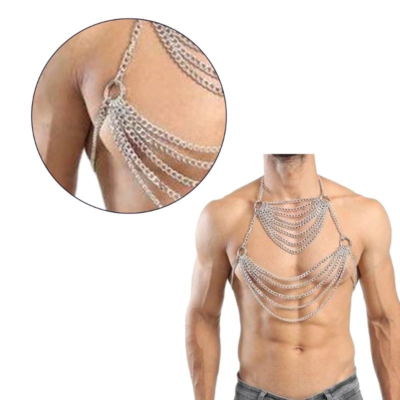 Body Jewelry Harness - Y5gc панк -тела для мужчин, многослойный