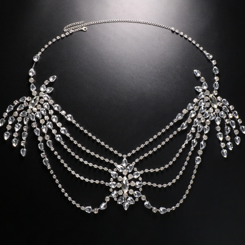 Цепочка на плечо с кристаллами – обзор и цена Body Jewelry Dress