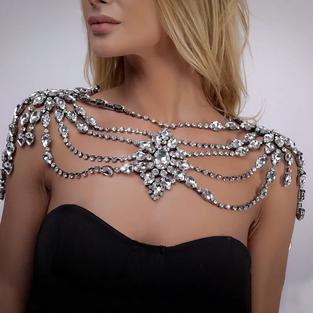 Цепочка на плечо с кристаллами – обзор и цена Body Jewelry Dress
