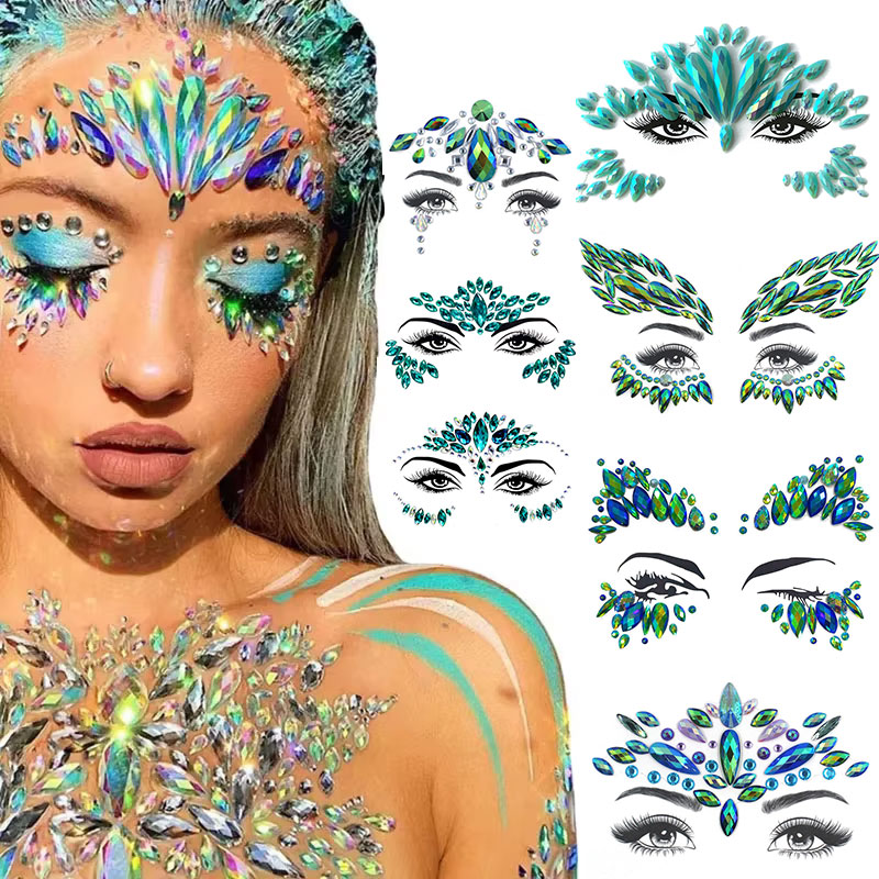 Green Sexy Face Sticker Glitte – обзор и цена Body Jewelry Tattoo
