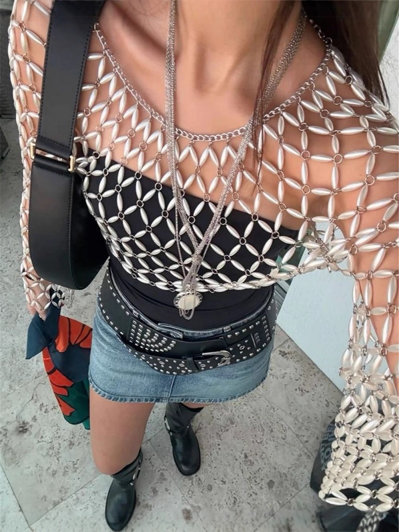Женская белая рубашка в сеточк – обзор и цена Body Jewelry Harness